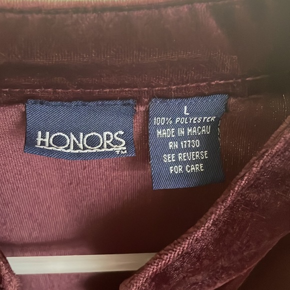 💕💕Velvet Brown Front Open Long Sleeves Jacket Size Large - Picture 4 of 6